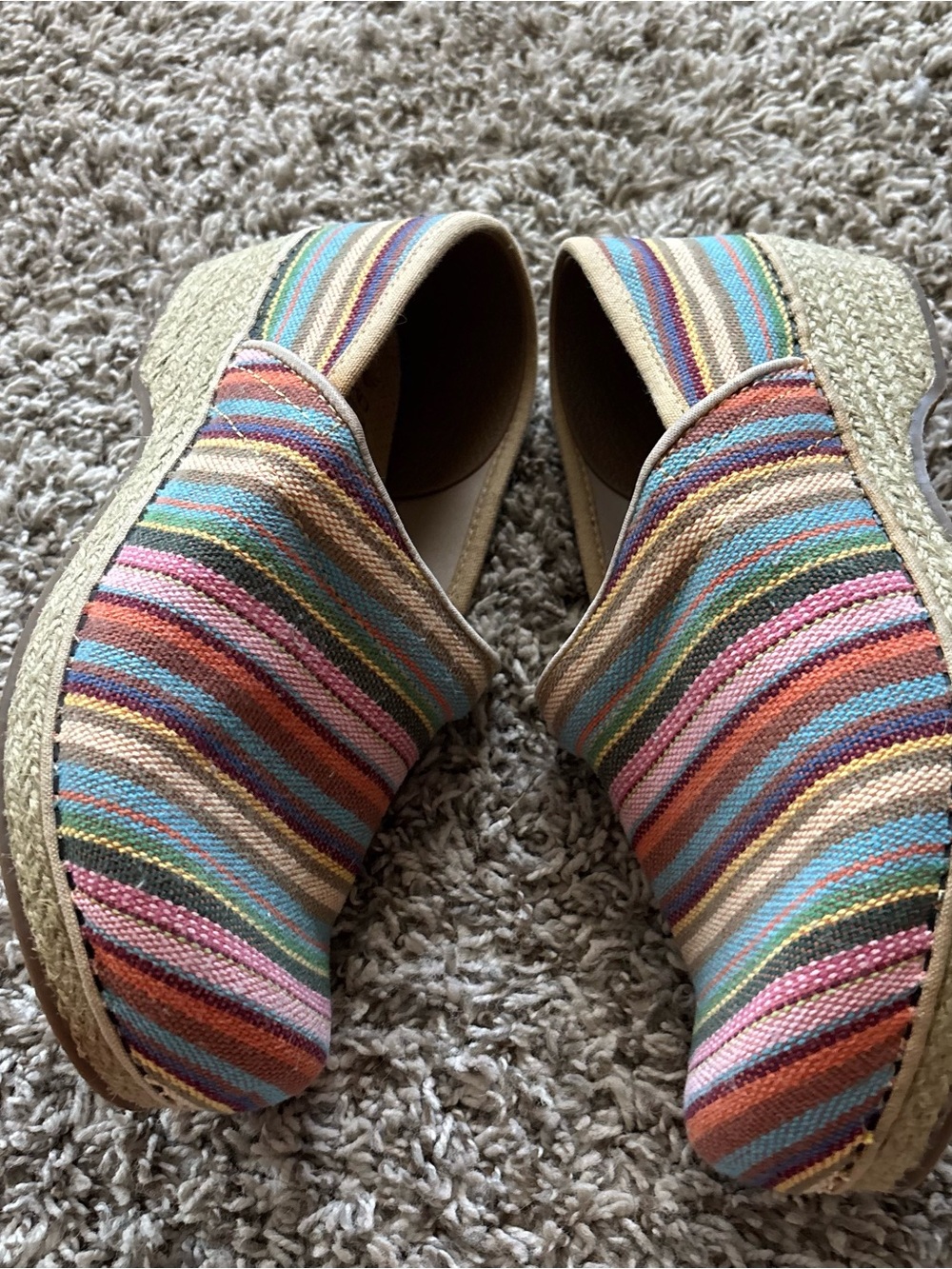 Dansko Multicolor Striped Navajo Espadrille Wedge Slip-Ons 9